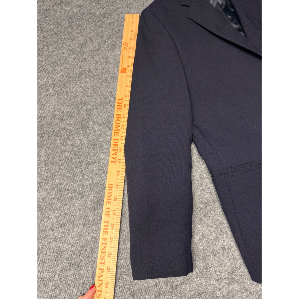 Lands End Boys Navy Blue Wool Blend Blazer Kids coat Size 14 School Uniform - Picture 8 of 8